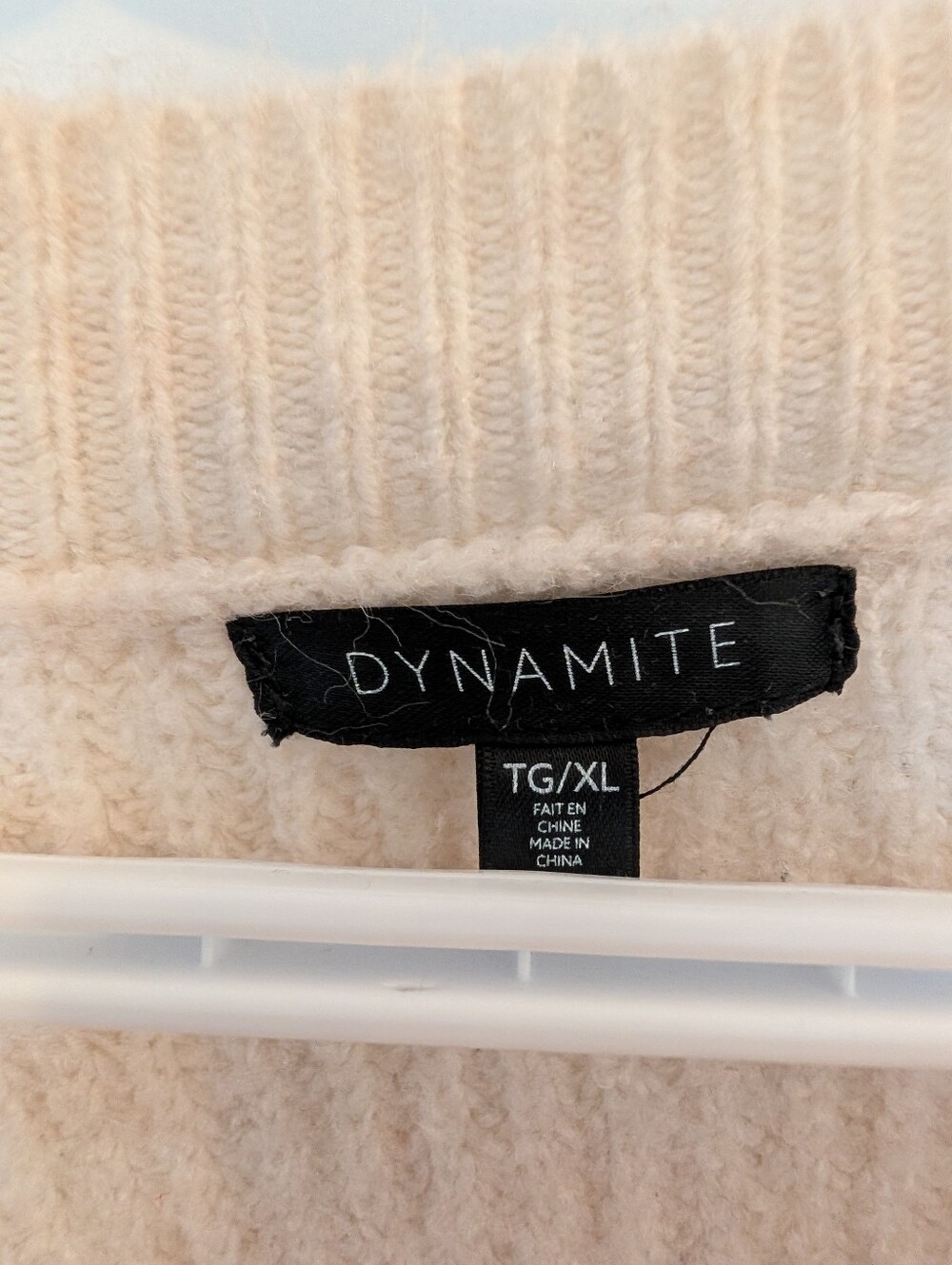 Dynamite Cream Ribbed V-Neck Button Cardigan - Picture 4 of 4